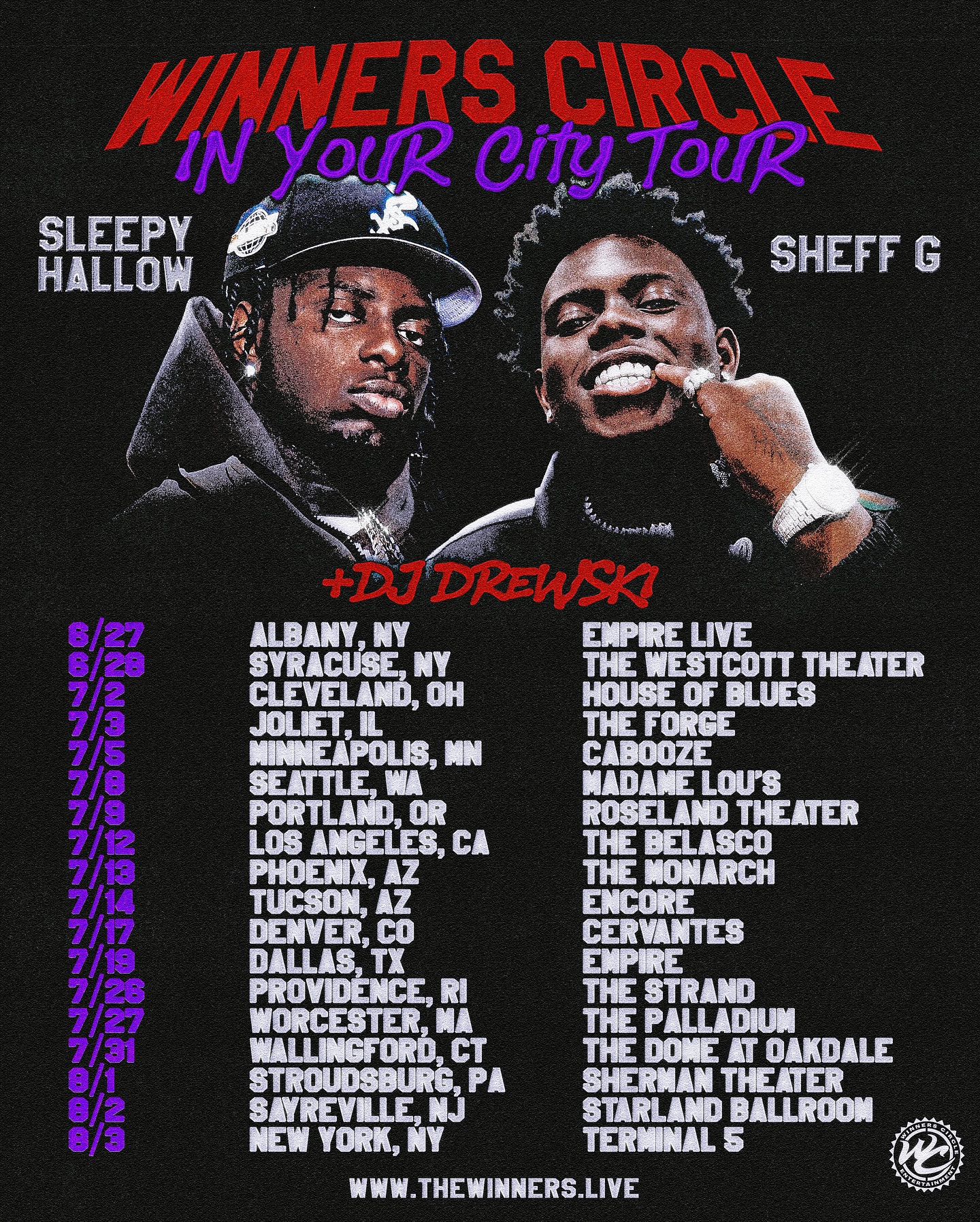 Sheff G Winners Circle In Your City Tour Poster 2025
